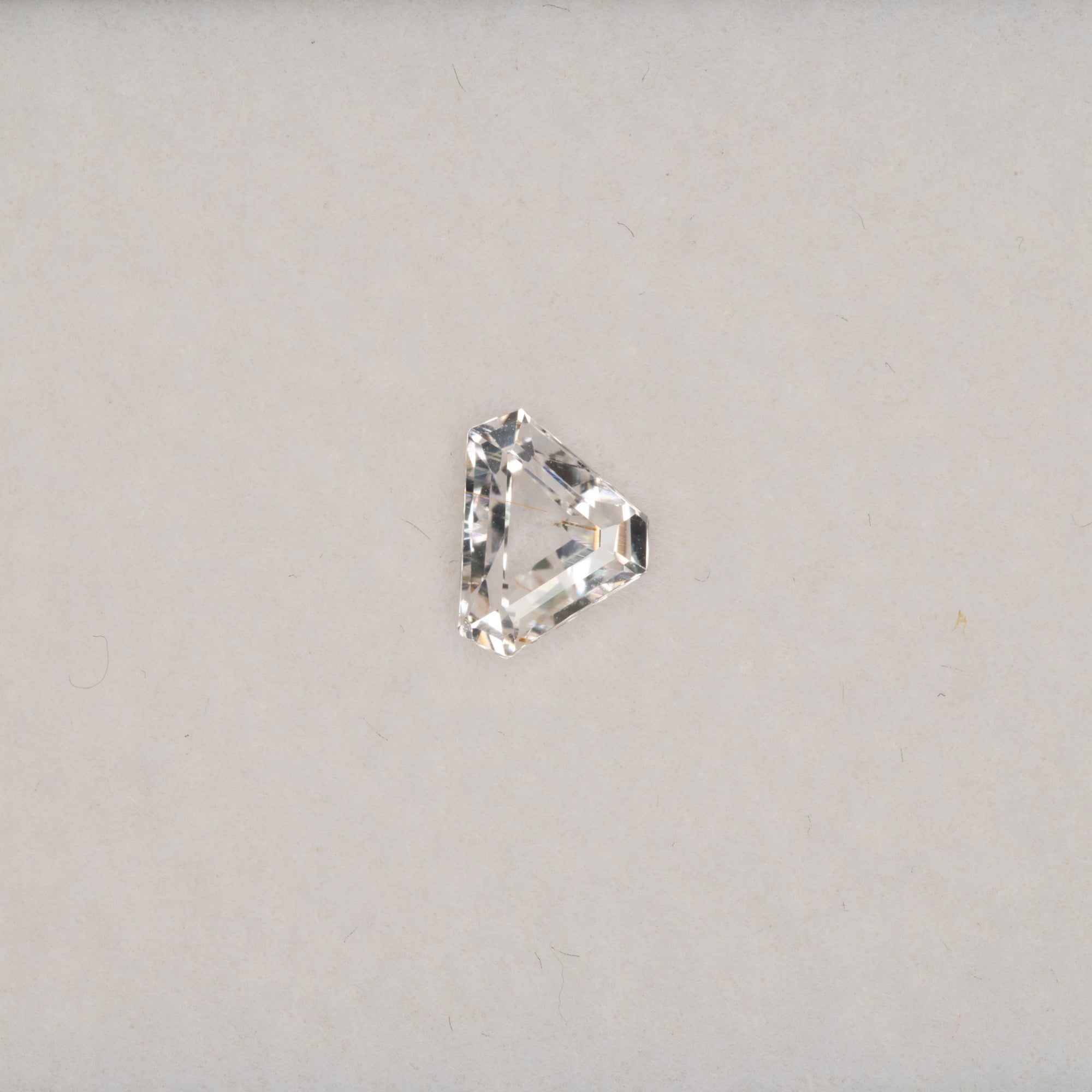 1.07 carat natural white sapphire, shield cut 6.4x5.5mm Ceylon loose gemstone