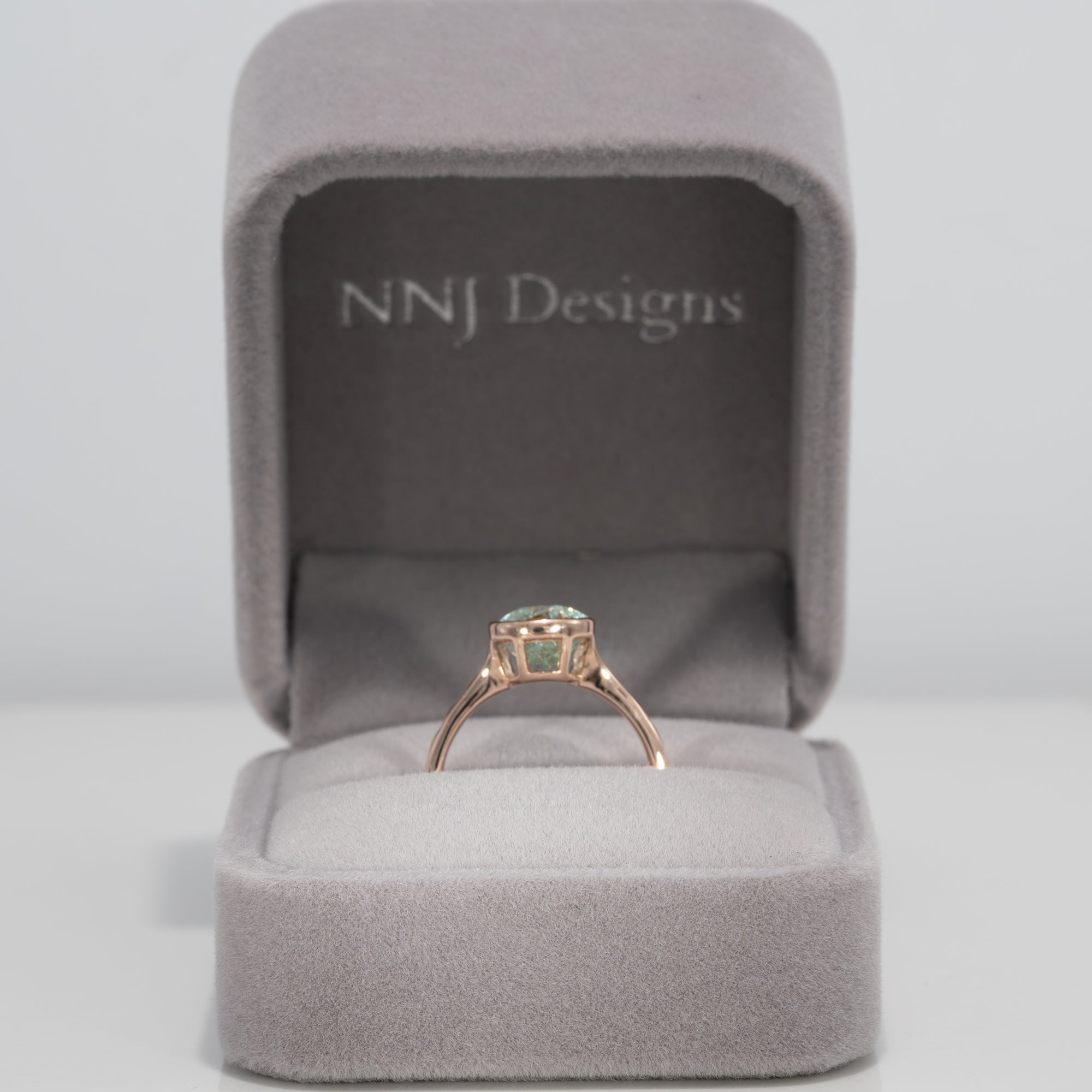 14K rose gold paraiba tourmaline ring
