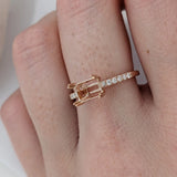 Dainty Emerald Cut Ring Semi Mount | Customizable