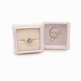 Keira Solid 14k Gold Blue Sapphire Ring with Natural Diamond Accents,8x6.5mm