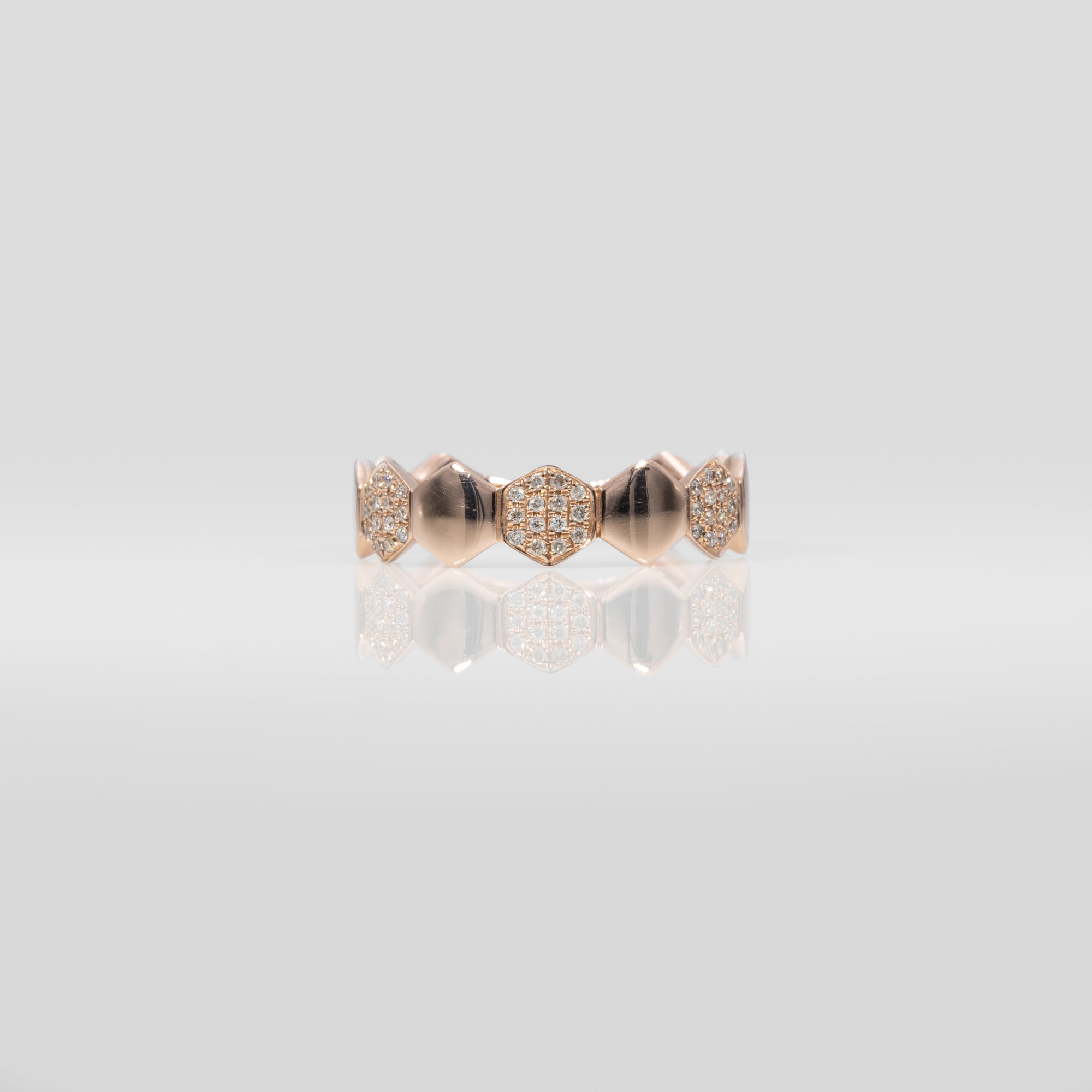 14K rose gold diamond band