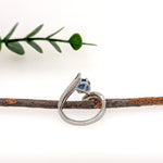 Sarah 14K White Gold 2cts Ceylon Sapphire Diamond Ring | Round 7mm