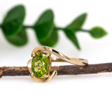 Annie 14K Yellow Gold Peridot Solitaire Ring | CU 9x7mm
