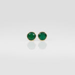 14K yellow gold zambian emerald earrings