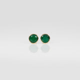 14K yellow gold zambian emerald earrings