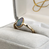 Jenna 14K Yellow Gold Boulder Opal Diamond Ring | Fancy 9.5x5.5mm