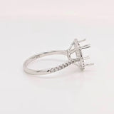 Angel Engagement Round Halo Ring Setting w Diamond Accents | Round 4.5mm  9mm 10mm 11mm 11.5mm