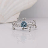 Nebula Collection | Diamond Accented Trilliant Cut Ring Setting | 4mm 5mm 6mm 7mm 10mm