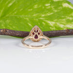 14K yellow gold GIA Mozambique ruby ring with diamond accents
