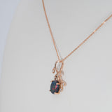 14K rose gold black opal pendant
