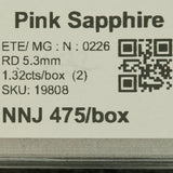 0.66 carat natural pink sapphire round 5.3mm loose gemstone – view 2