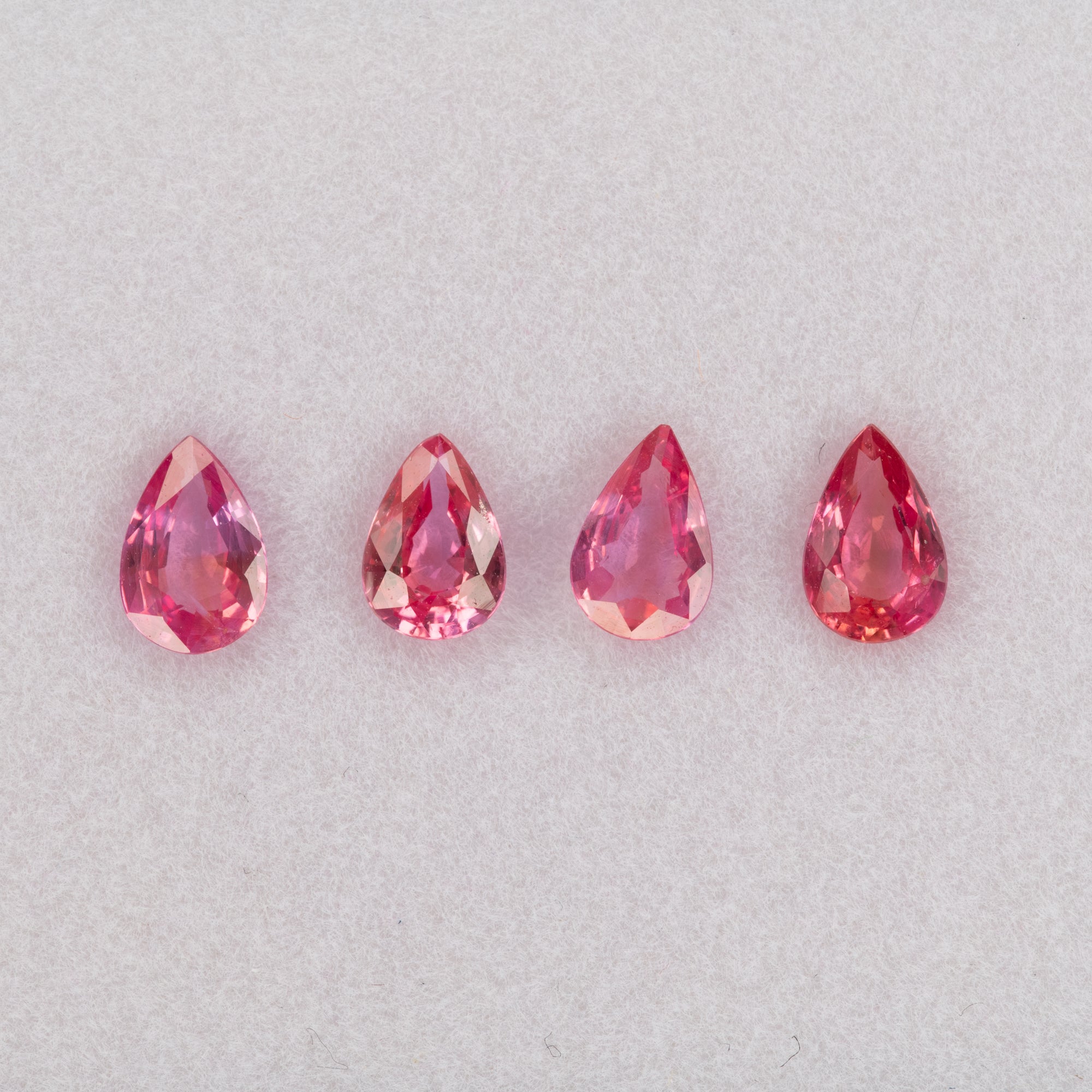 0.43 carat natural padparadscha sapphire, pear 6x4mm pink-orange loose gemstone