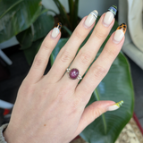 Skye Solid 14k Gold Star Ruby Ring with Natural Diamond Accents, Oval 11.6x9mm