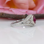 14K white gold burma ruby ring