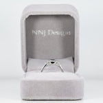 14K white gold blue spinel ring with diamond accents