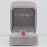 14K white gold bi-color tourmaline ring