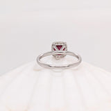 1.7ct Stunning Red Ruby Diamond Halo Ring in 14K Gold – Elegant Fine Jewelry