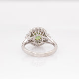 Sirin Solid 14k Dual Gold Demantoid Ring with Natural Diamonds Double Halo | Round 6mm