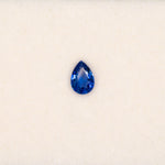 0.63 carat natural blue sapphire, pear 6.5x4.6mm loose gemstone