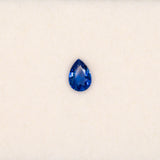 0.63 carat natural blue sapphire, pear 6.5x4.6mm loose gemstone