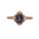 Elegant 2Ct Purple Spinel Ring in Solid 14K Gold with Earth Mined Diamond Accents, Oval 8x6.5mm