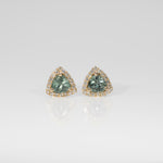 14K yellow gold montana sapphire earrings