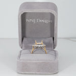 14K two-tone gold lab diamond semi-mount ring setting