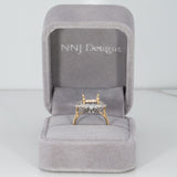 14K two-tone gold lab diamond semi-mount ring setting