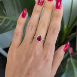 14K yellow gold GIA Mozambique ruby ring with diamond accents