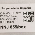 0.9 carat natural padparadscha sapphire pear 7.5x5.3mm loose gemstone – view 2