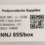 0.9 carat natural padparadscha sapphire pear 7.5x5.3mm loose gemstone – view 2