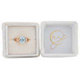 Avani 2Ct Aquamarine Ring with Lab Created Diamond Accents in Solid 14K Gold | Oval 10x7mm Blue Gemstone Ring