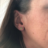 Peridot Round Martini Studs | 3 Prong Solitaire Stud Earrings