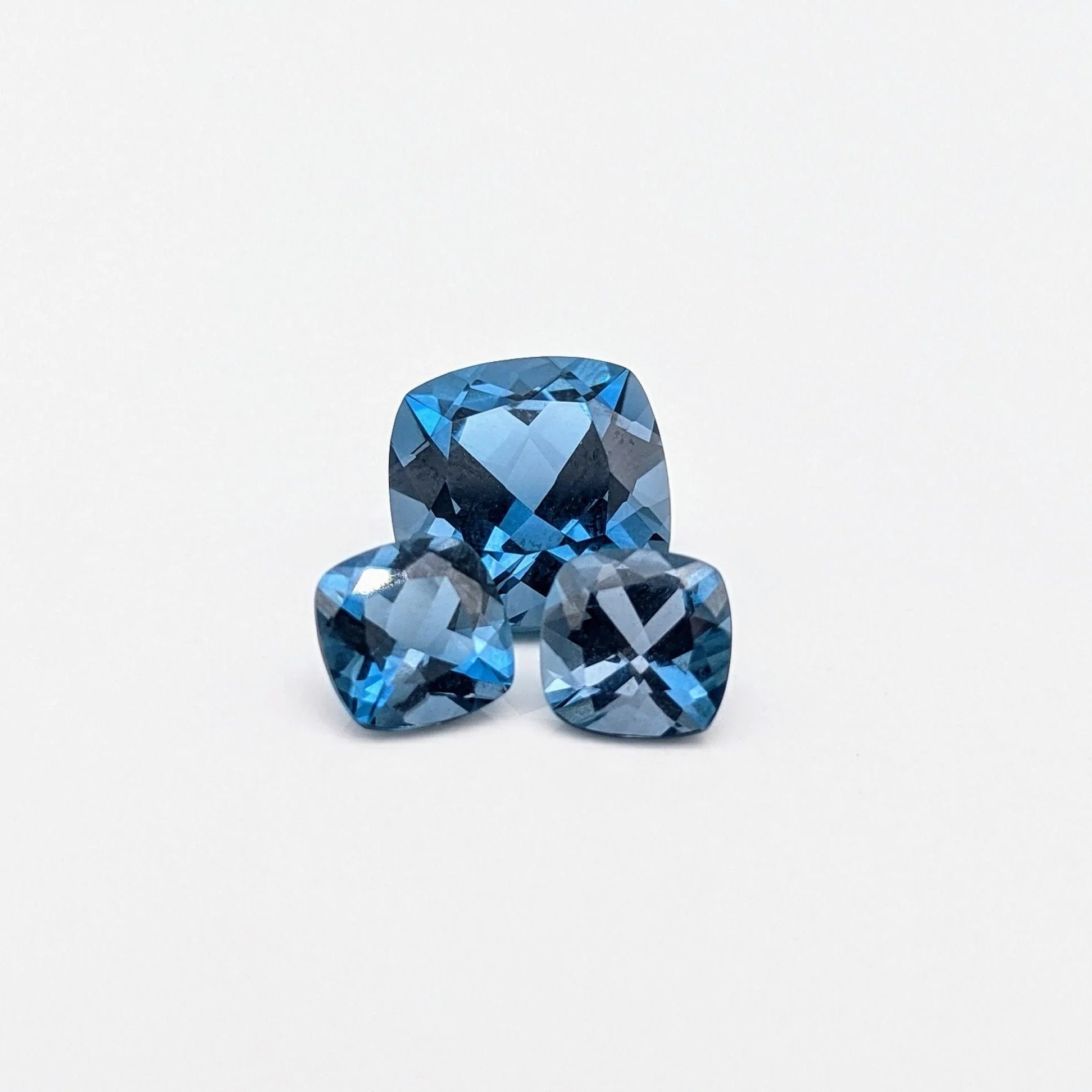 Square Cushion Cut London Blue Topaz Loose Gemstone 9