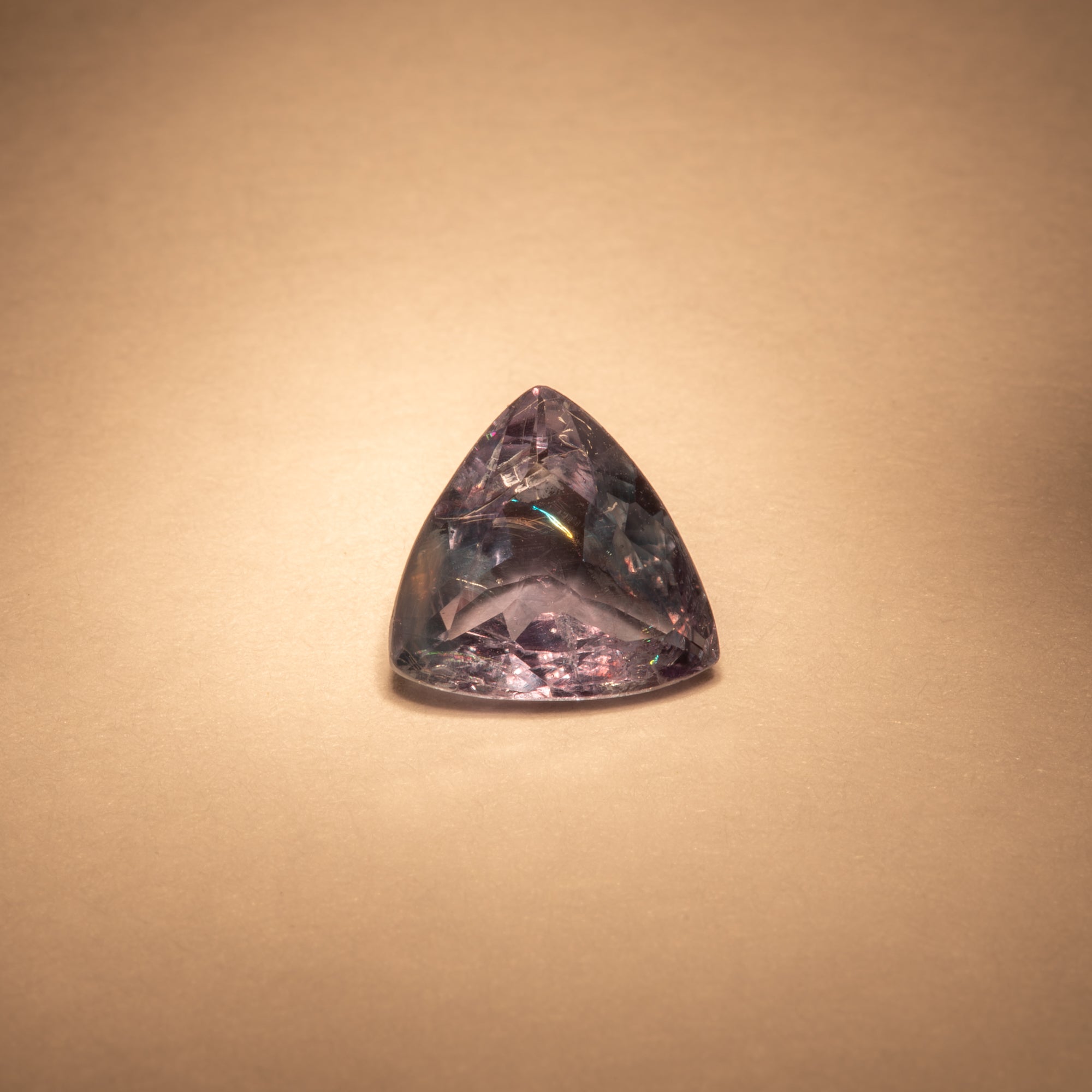 0.45 carat natural color-change alexandrite trillion, 5.34x5.36mm untreated loose gemstone – view 3