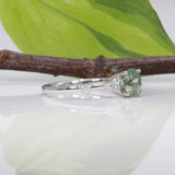 14K white gold montana sapphire ring