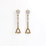 14K Yellow Gold gemstone diamond earring