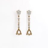 14K Yellow Gold gemstone diamond earring