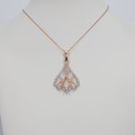 14K white & rose gold diamond semi-mount pendant