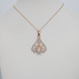 14K white & rose gold diamond semi-mount pendant
