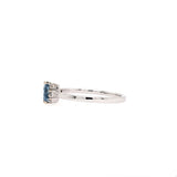 Gorgeous Aquamarine Ring with Natural Diamond Accents in White Gold | TR 5mm