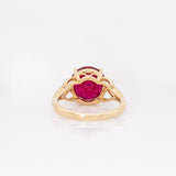 Talia 14k Solid Gold Solitaire Madagascar Ruby Ring | Round 11mm