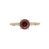 2.3 Ct Red Zircon Ring with Genuine Earth-Mined Diamonds – Solid 14K Gold 7mm Elegant Fine Jewelry Statement Ring, Fiery Gemstone Design