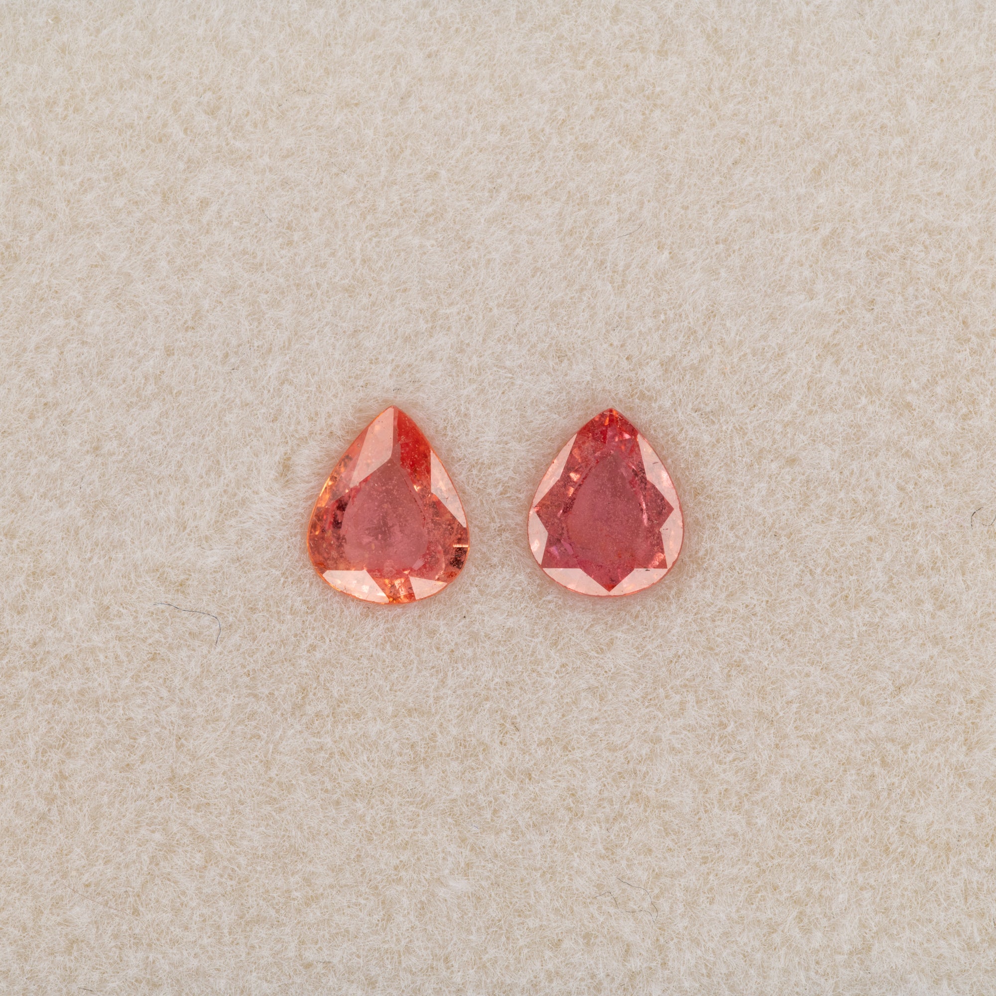 0.58 carat natural padparadscha sapphire, pear 6x5mm pink-orange loose gemstone