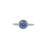 Skye 1.9Ct Tanzanite Ring with Natural Diamonds Accents: Solid 14K Gold, Round 7mm
