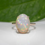 14K yellow gold ethiopian opal ring