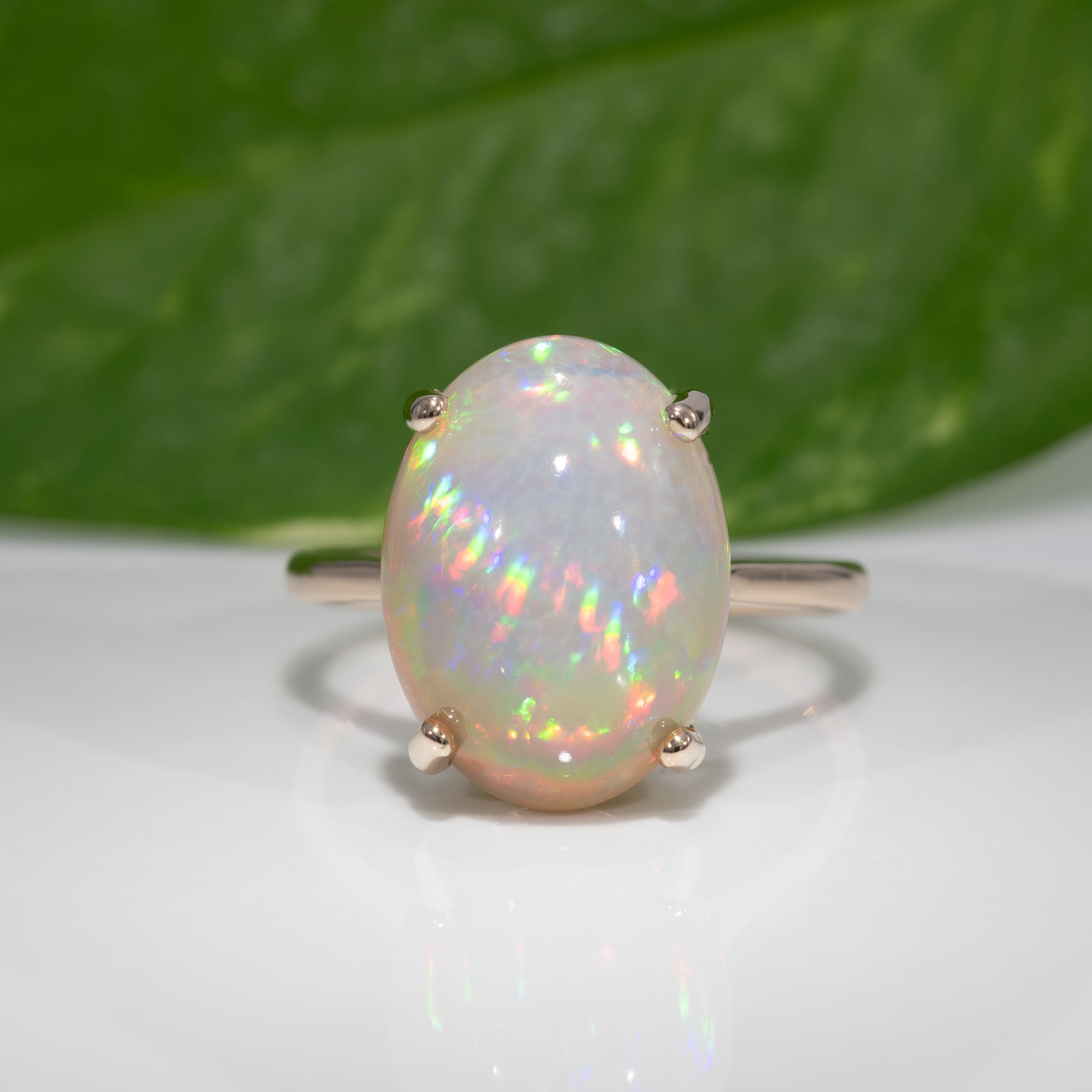 14K yellow gold ethiopian opal ring