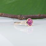 14K yellow gold pink sapphire ring
