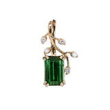 Tressa 14K Yellow Gold Chrome Tourmaline and Diamond Pendant | EM 11x7mm