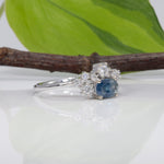 14K white gold montana sapphire ring